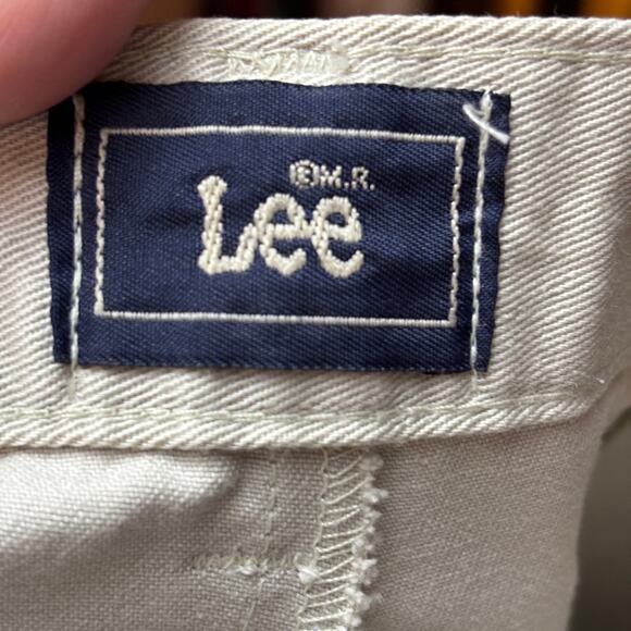 Vintage Lee Khaki Chino Tapered High Waist Chino Womens 12 Petite '85 - Picture 7 of 9